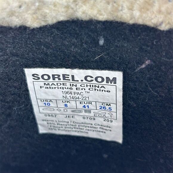 Sorel Taupe Gray Brown Patterned Waterproof Winter Lace Up Snow Boots Size 10 - Picture 14 of 15